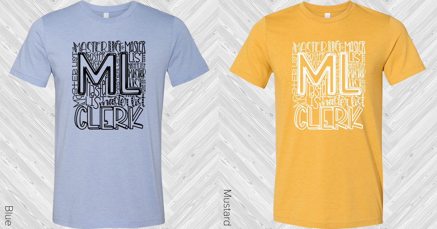 Master List Clerk Subway Art Graphic Tee Graphic Tee