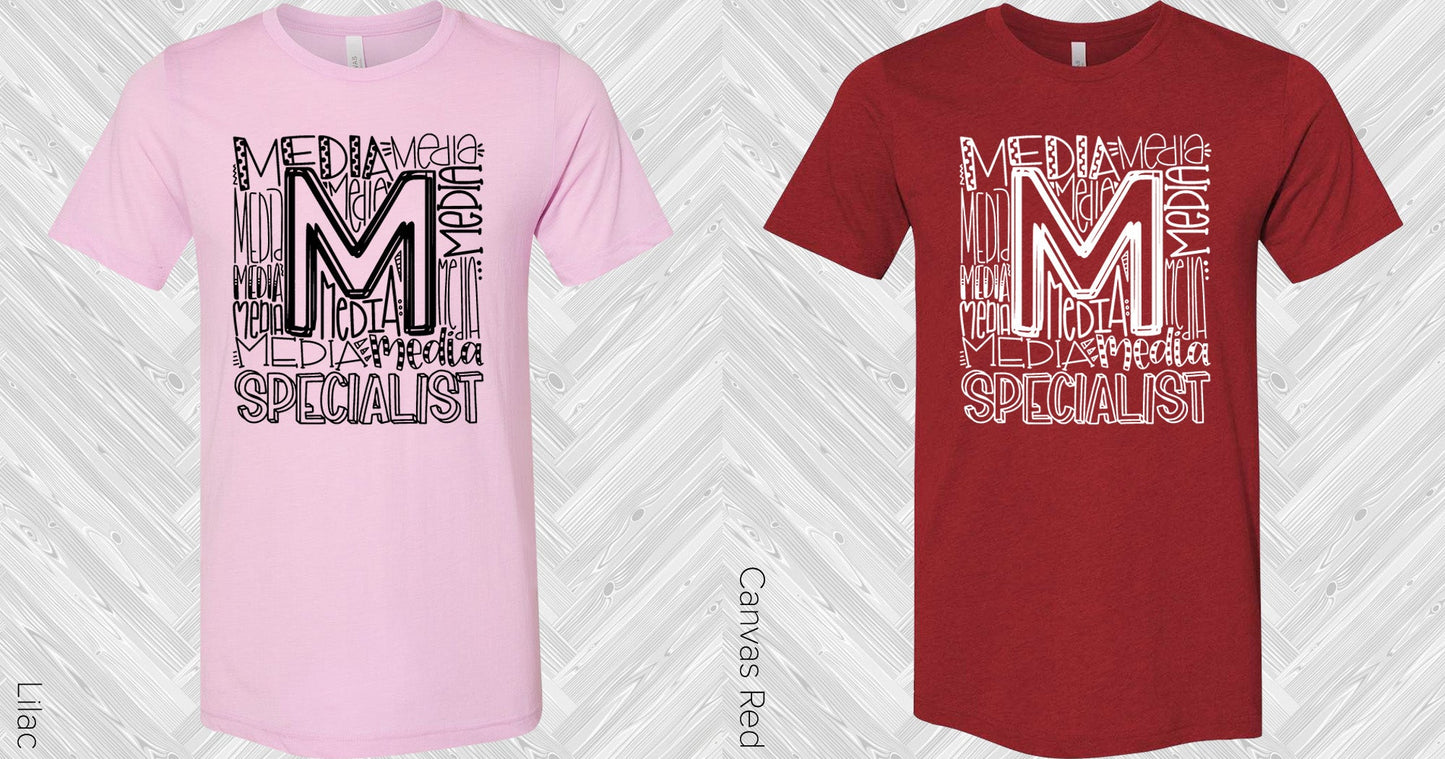 Media Specialist Subway Art Graphic Tee Graphic Tee