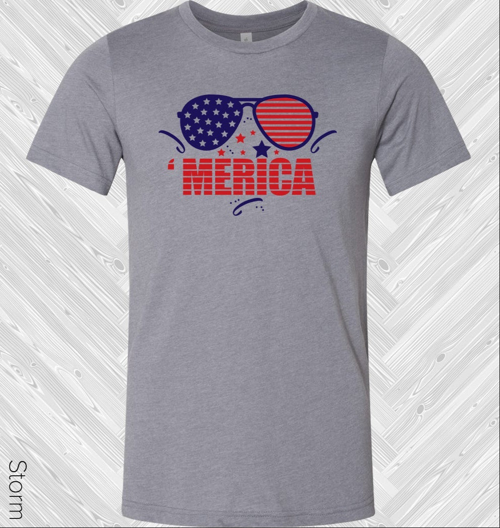 Merica Patriotic Sunglasses Graphic Tee Graphic Tee