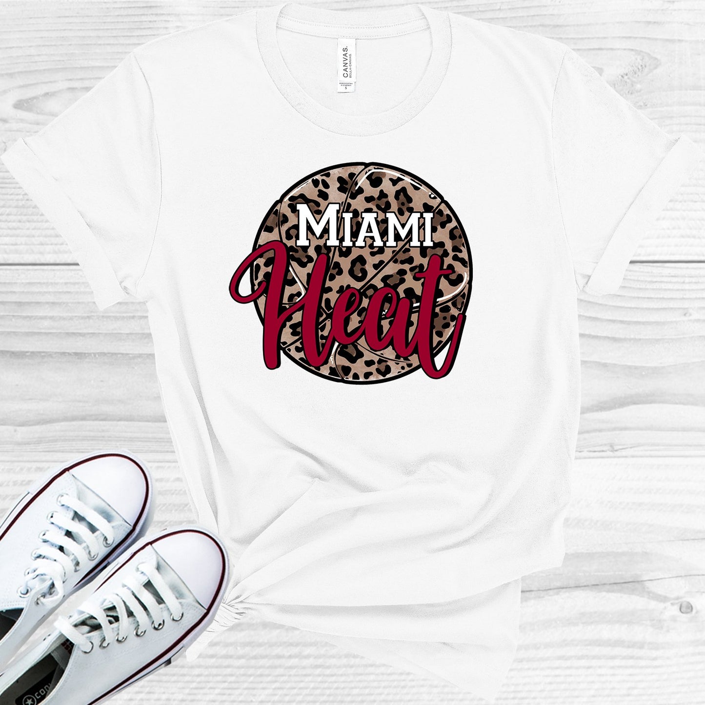 Miami Heat Leopard Basketball Graphic Tee (Other Teams Available) Graphic Tee