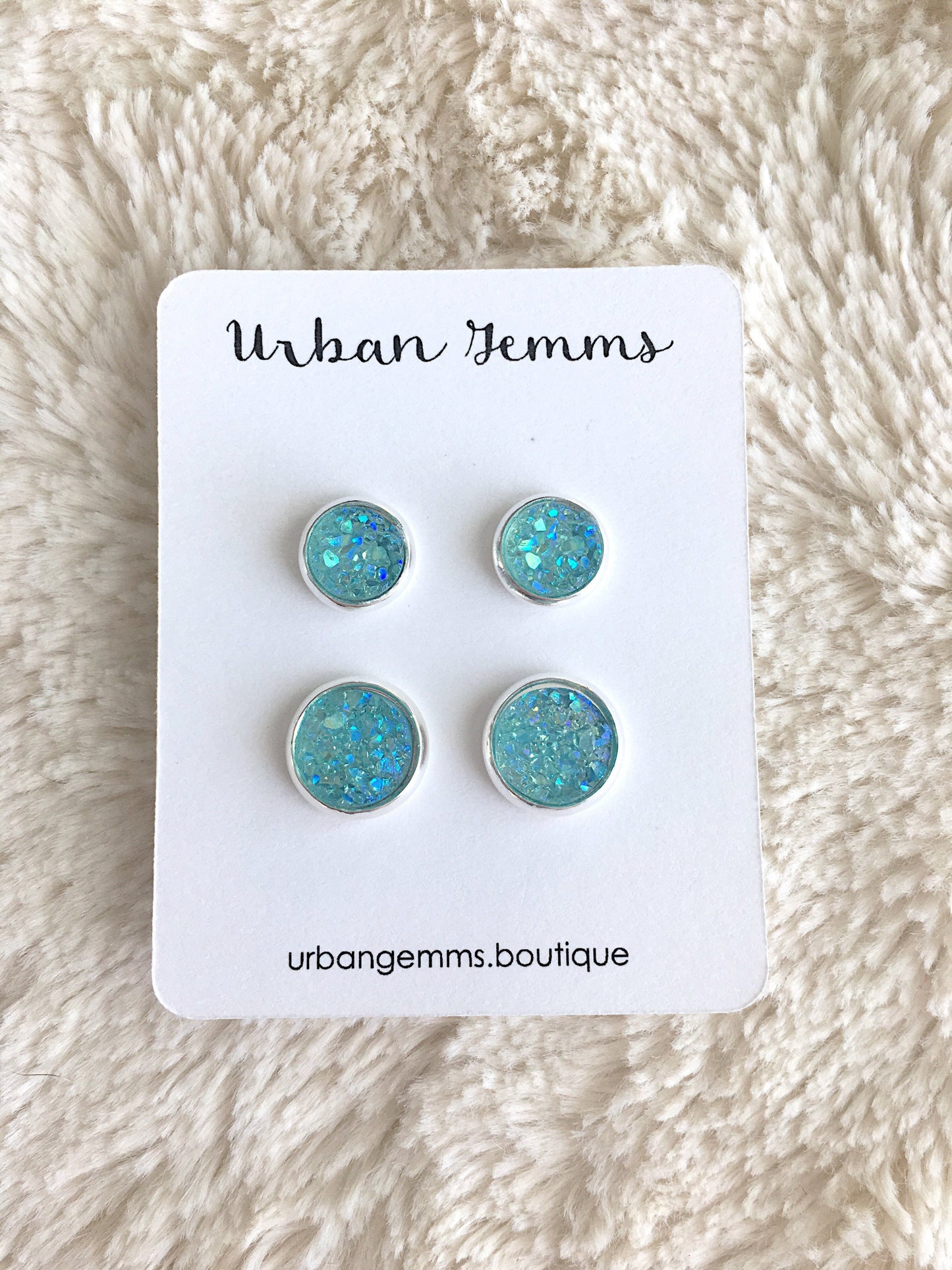 Druzy Set - Aqua Earrings