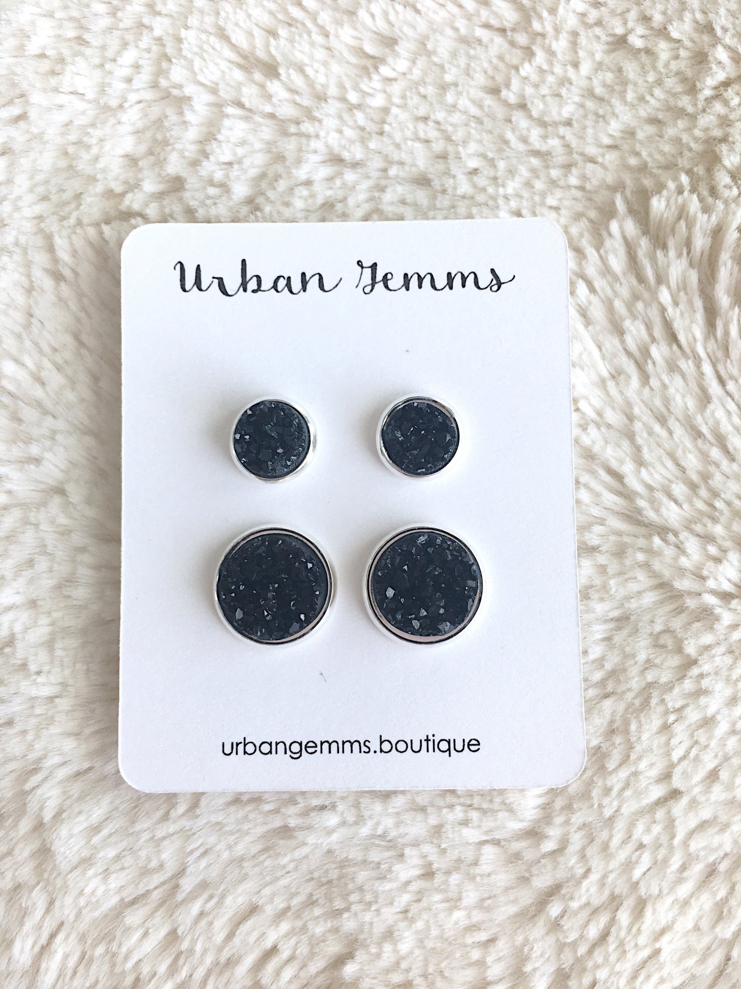 Druzy Set - Black Earrings