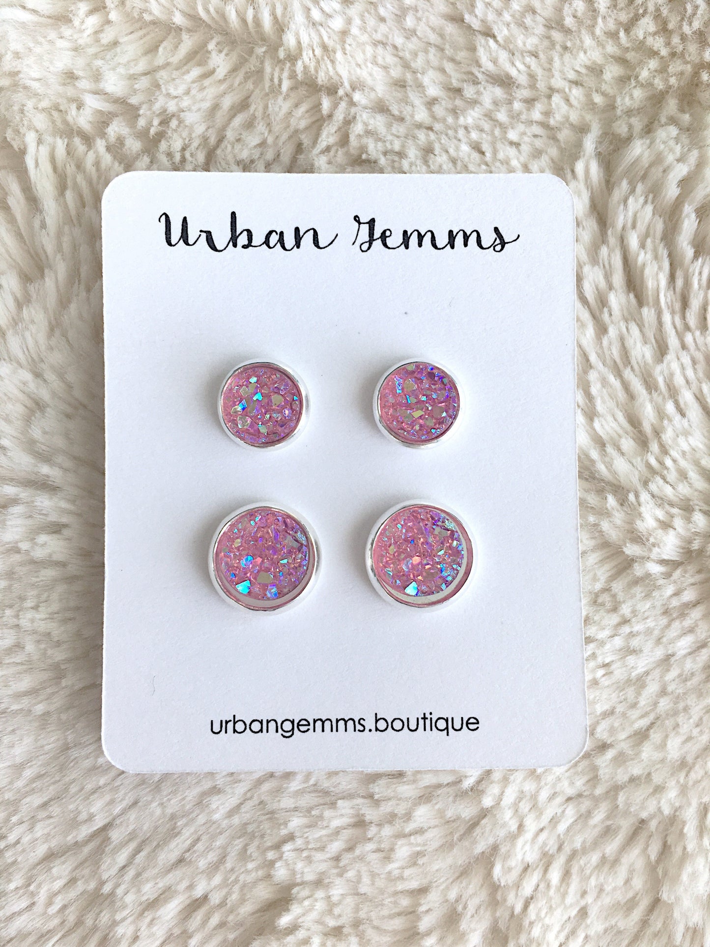 Druzy Set - Pink Earrings