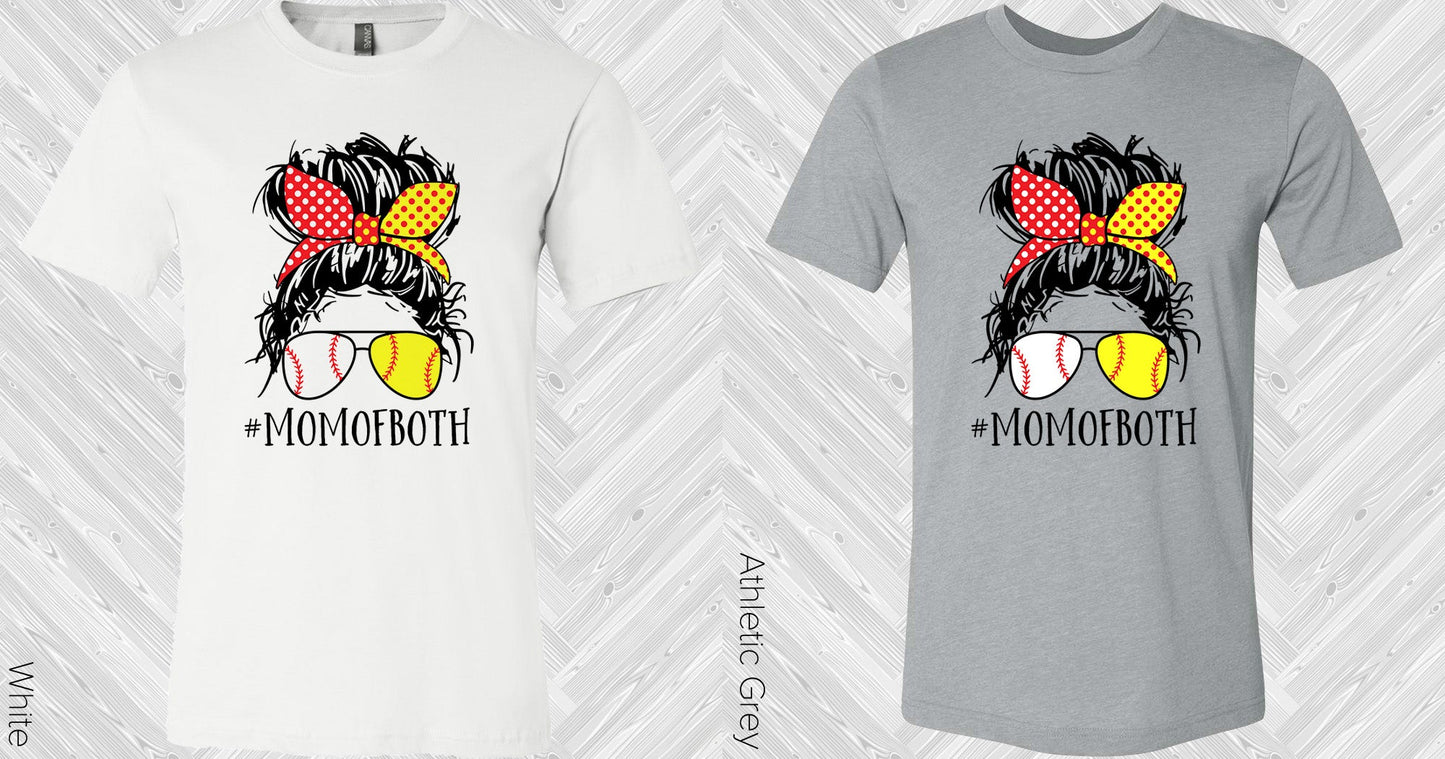 Mom Of Both Baseball And Softball #momofboth Graphic Tee Graphic Tee