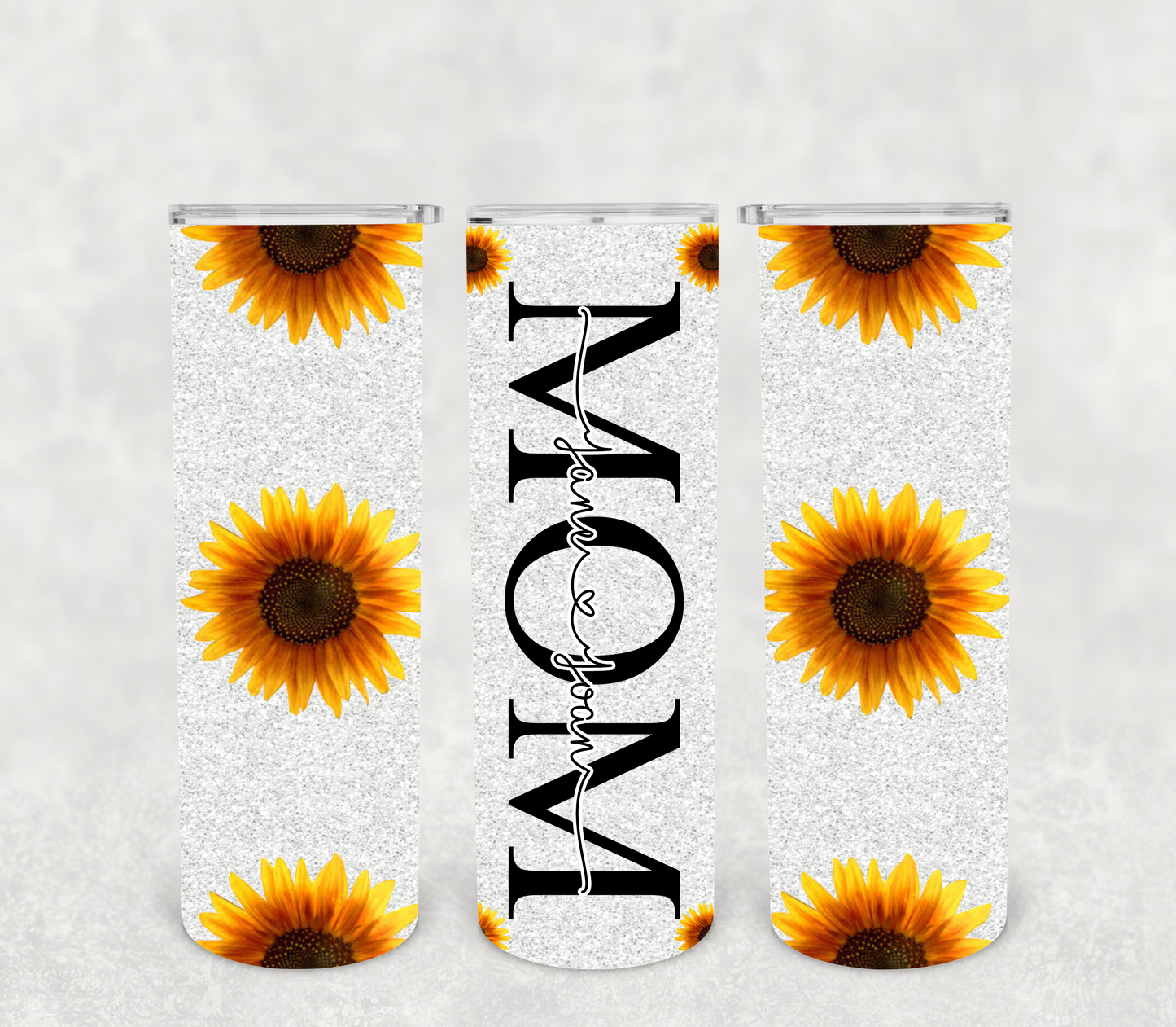 Personalize Sunflower 20 Oz Skinny Tumbler