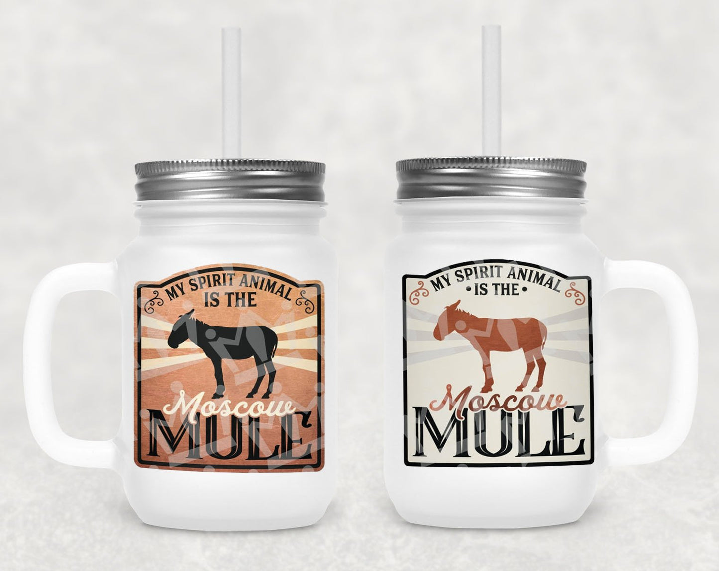 My Spirit Animal Is The Moscow Mule Frosted Mason Jar