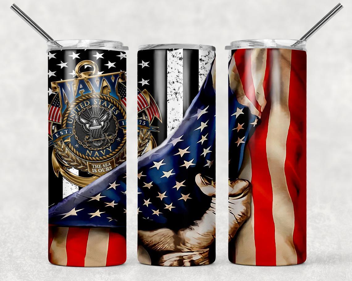 Navy 20 Oz Skinny Tumbler