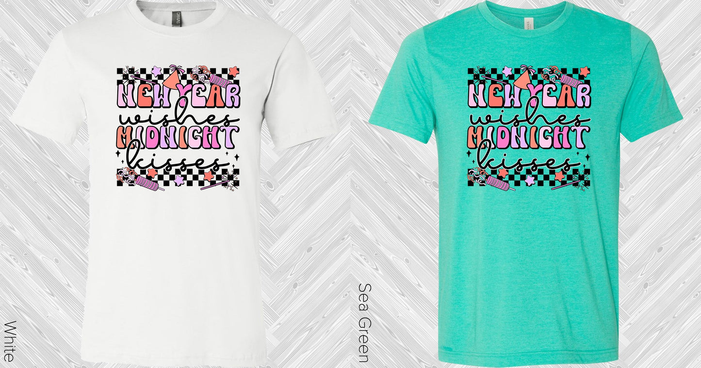 New Year Wishes Midnight Kisses Graphic Tee Graphic Tee