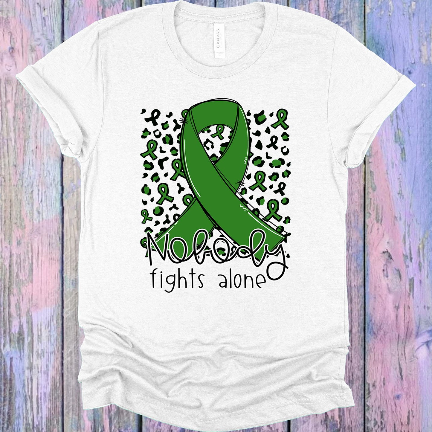Nobody Fights Alone Green Ribbon Graphic Tee Graphic Tee