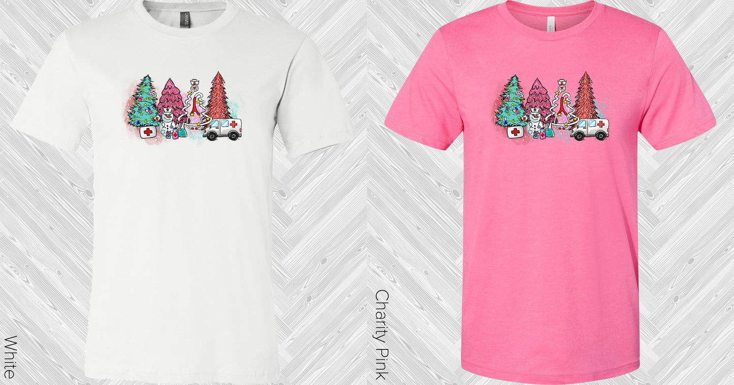 Nurse Christmas Trees Graphic Tee Graphic Tee