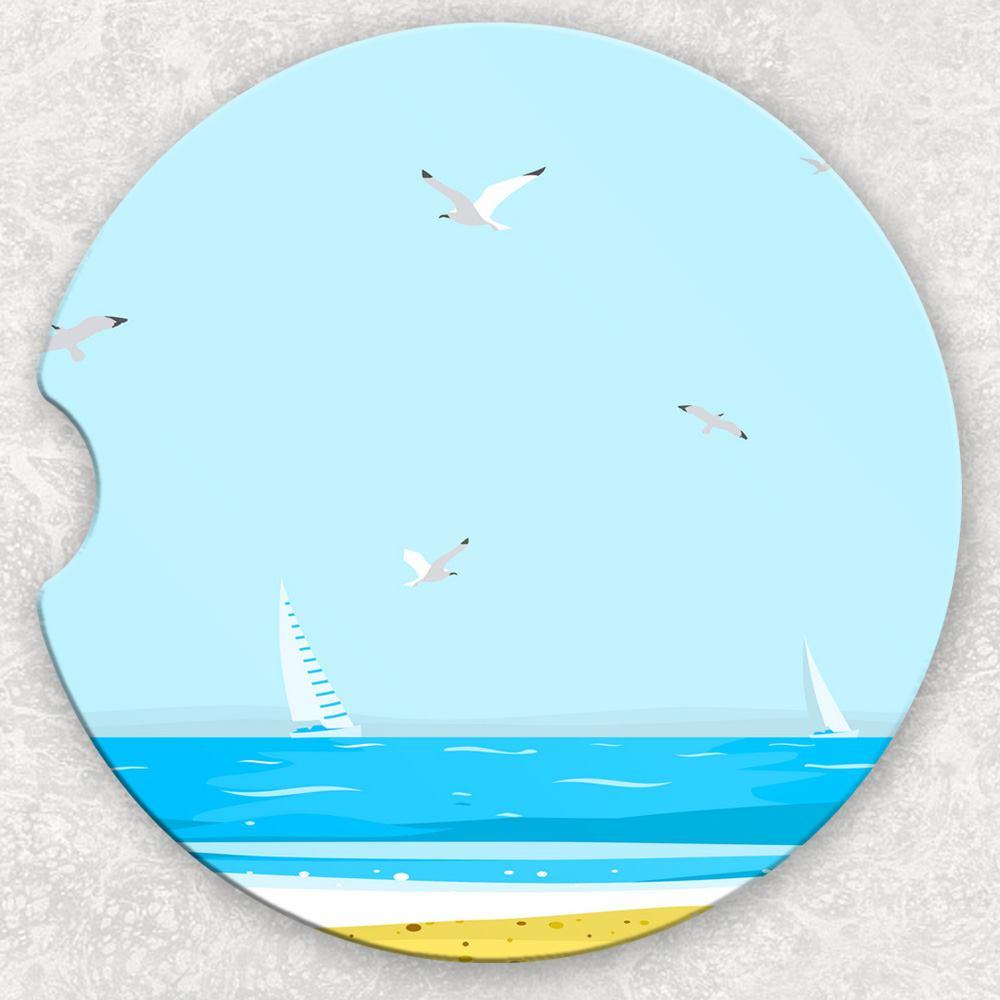 Car Coaster Set - Ocean Scene