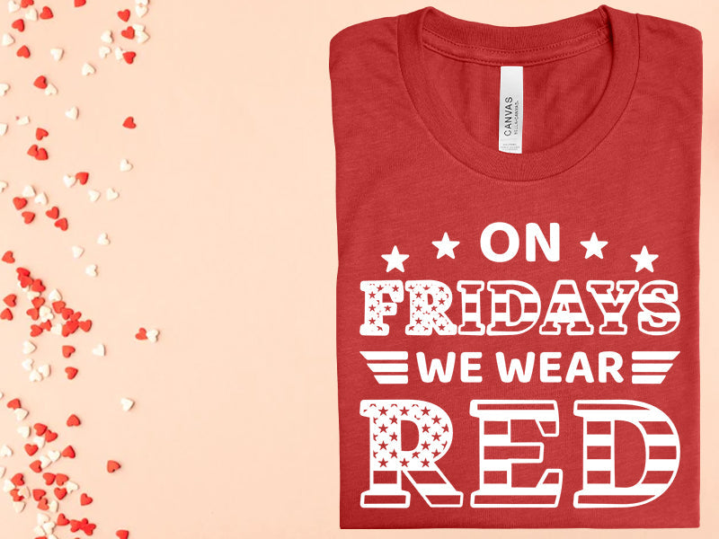 On Fridays We Wear Red Graphic Tee Graphic Tee