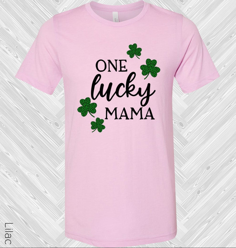 One Lucky Mama Shamrock St. Patricks Day Graphic Tee Graphic Tee