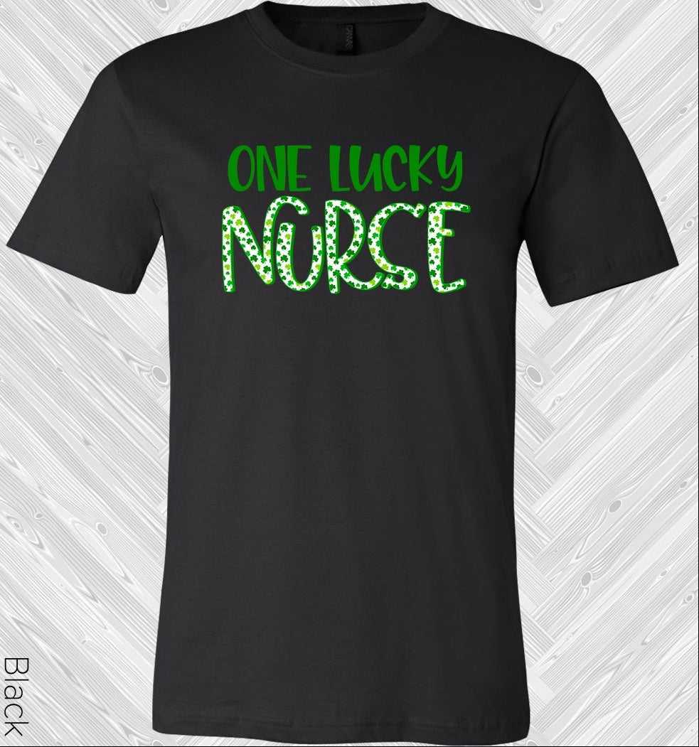 One Lucky Nurse Shamrock St. Patricks Day Graphic Tee Graphic Tee