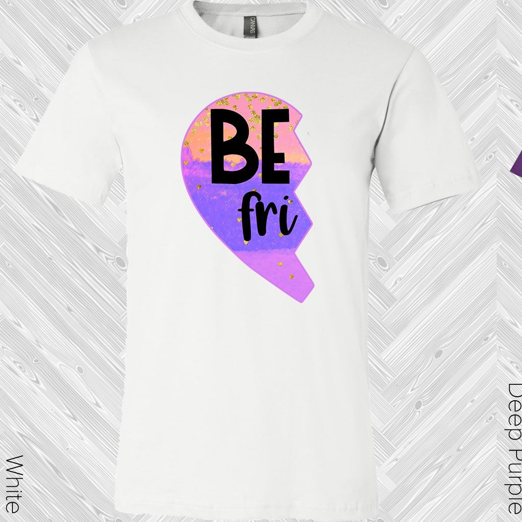 Pastel Stripes Heart Best Friend (Left Shirt In Photo) Graphic Tee Graphic Tee