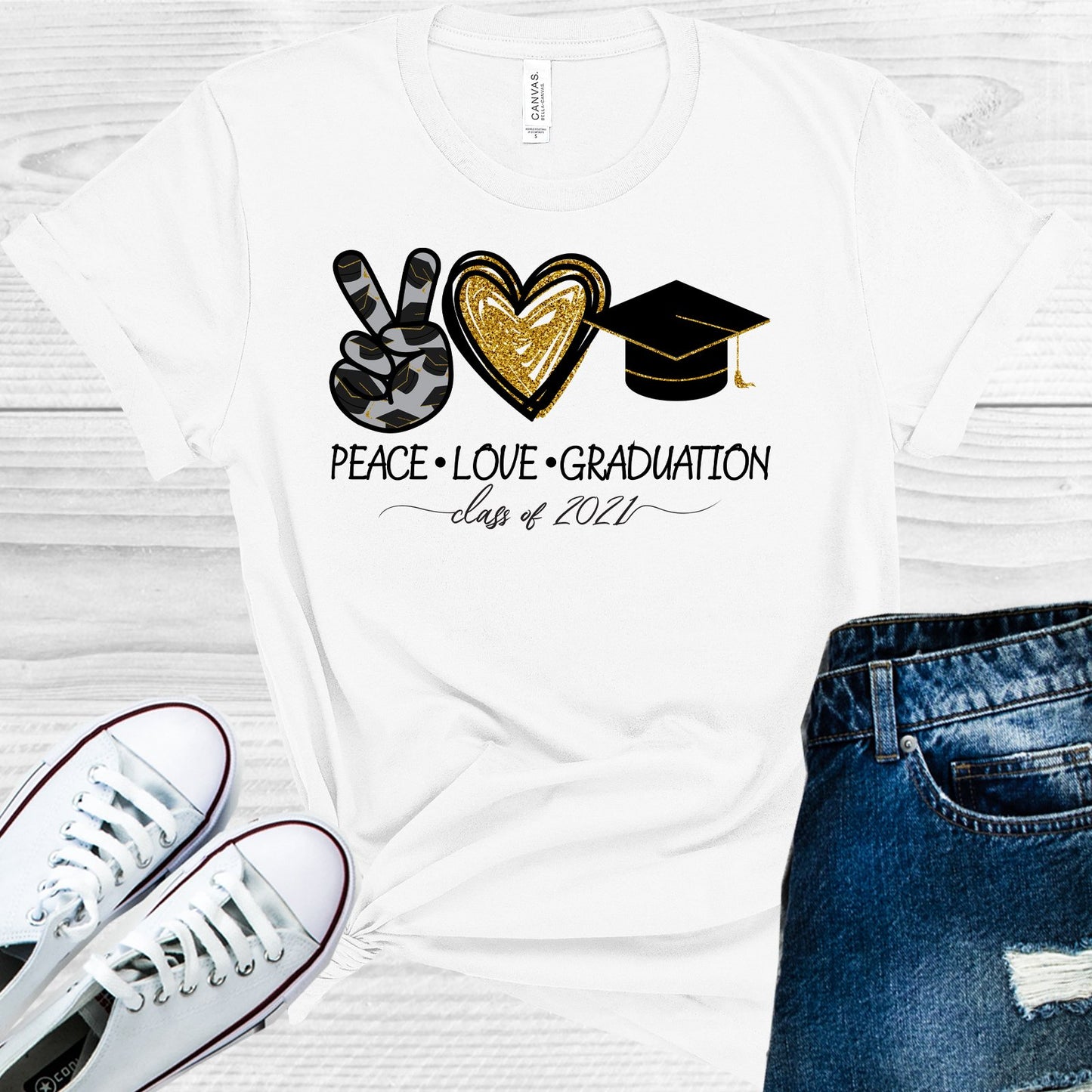 Peace Love Graduation Class Of 2021 Graphic Tee Graphic Tee