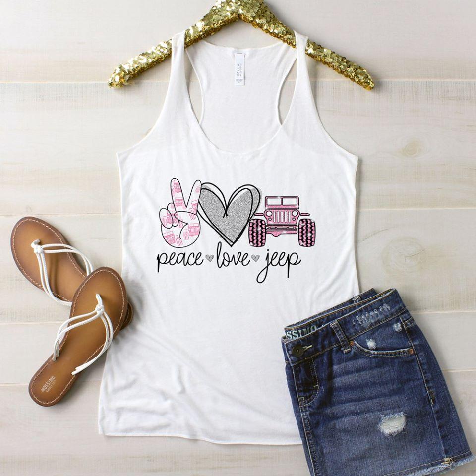 Peace Love Jeep Graphic Tee Graphic Tee