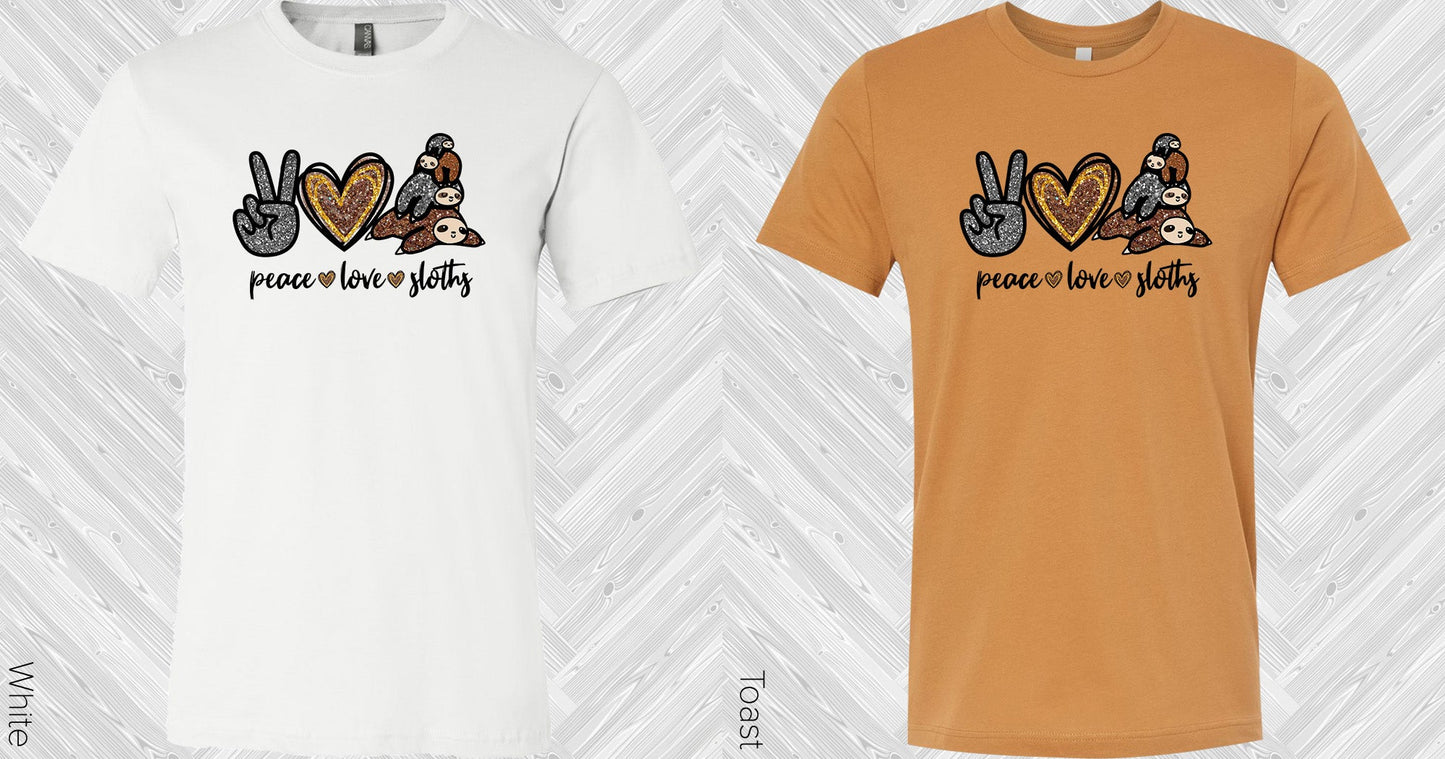 Peace Love Sloths Graphic Tee Graphic Tee