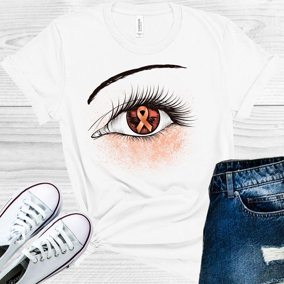 Peach Ribbon Awareness Eye Graphic Tee Graphic Tee