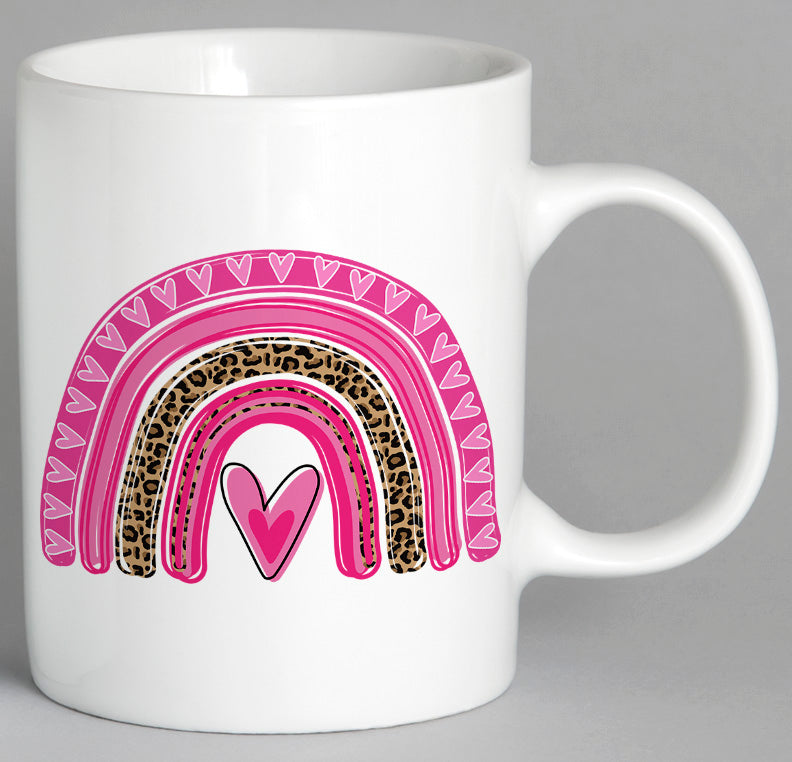 Pink Hearts Rainbow Mug Coffee