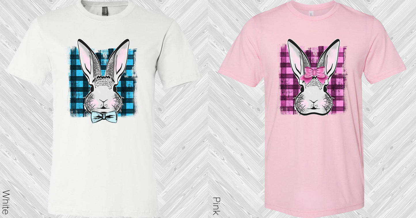 Blue Plaid Rabbit Graphic Tee Graphic Tee