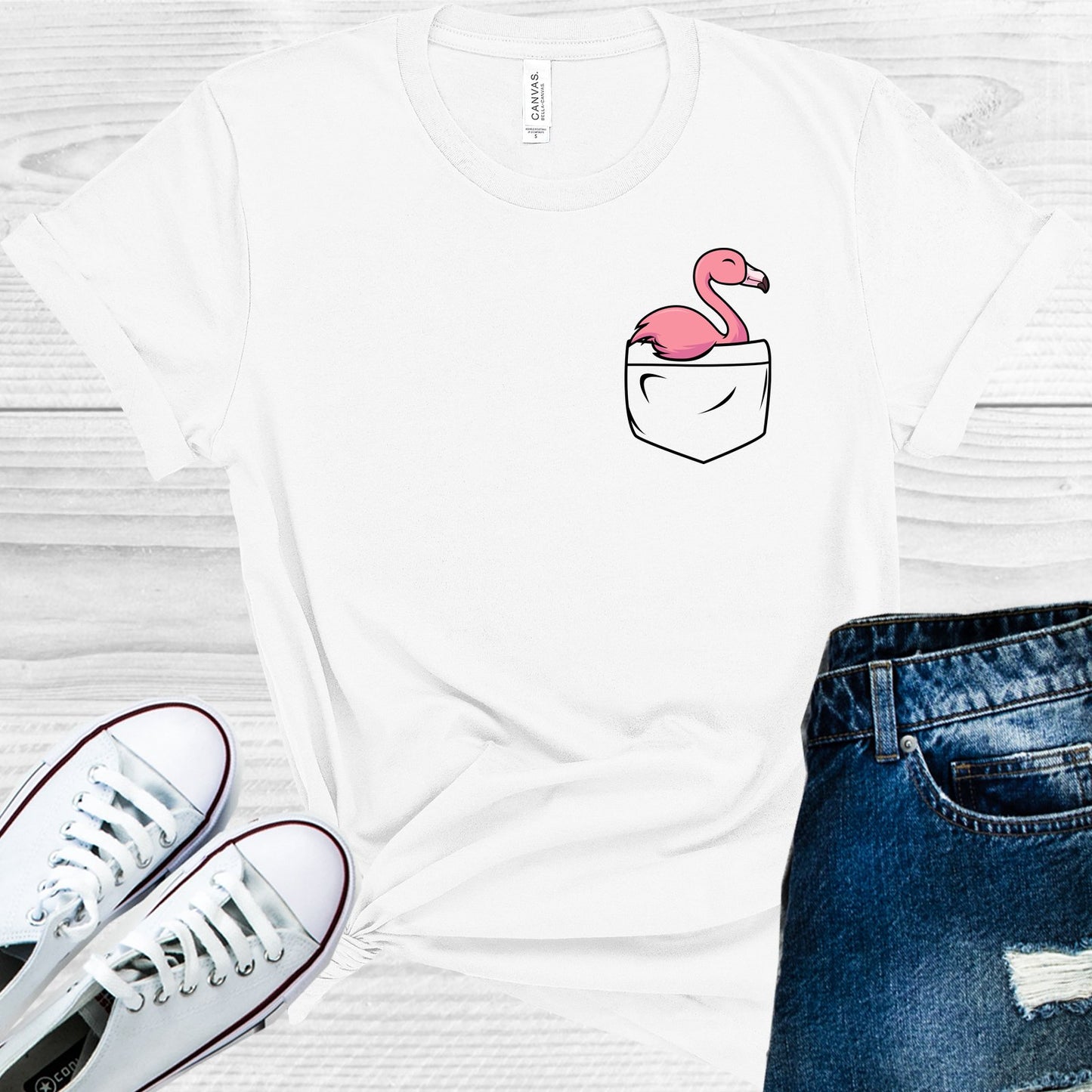 Pocket Flamingo Graphic Tee Graphic Tee