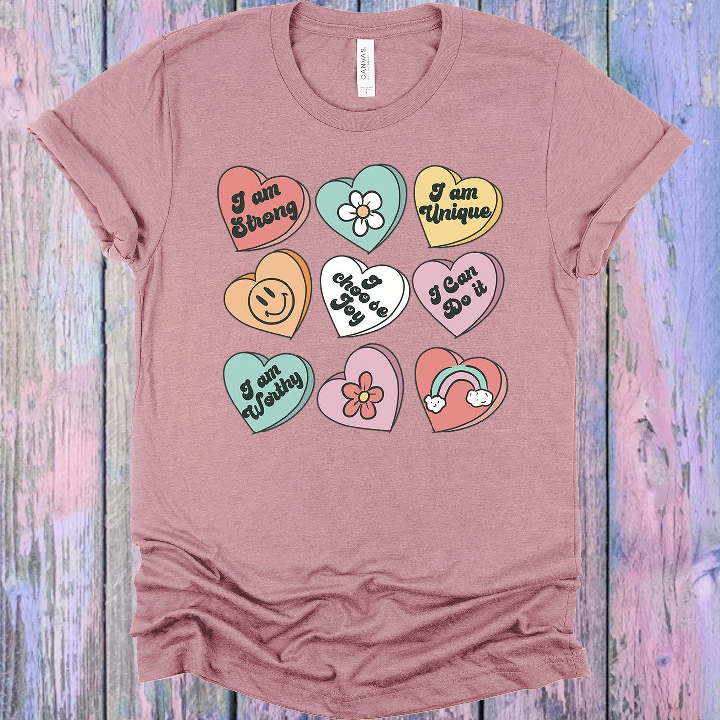 Positive Affirmation Hearts Graphic Tee Graphic Tee