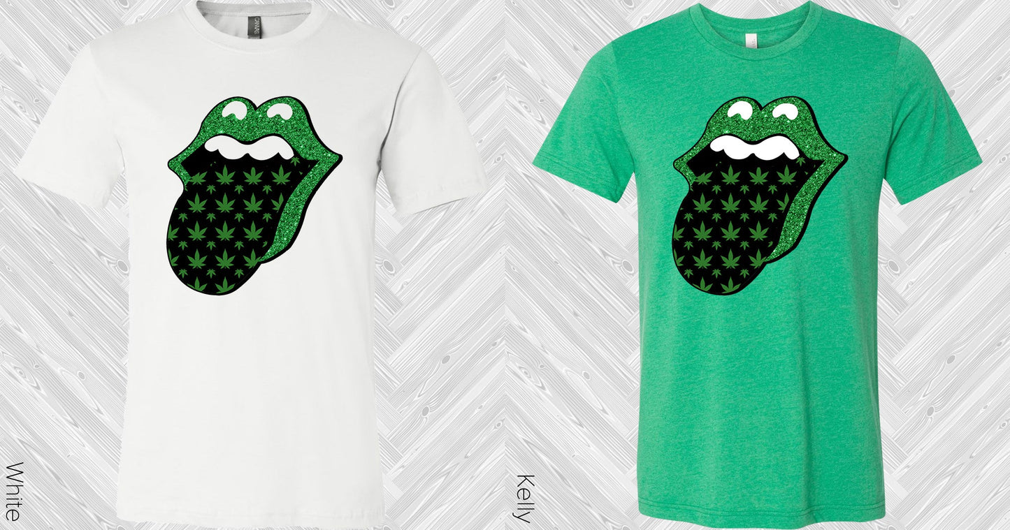 Pot Leaf Tongue Graphic Tee Graphic Tee