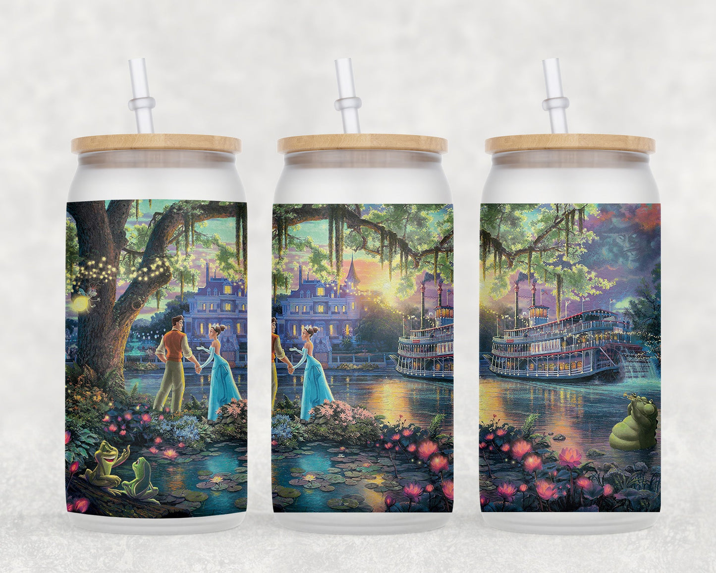 Princess And The Frog 16 Oz Glass Can Coffee Mug