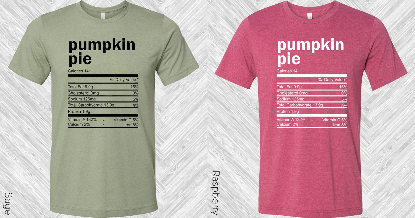Pumpkin Pie Ingredients Label Graphic Tee Graphic Tee