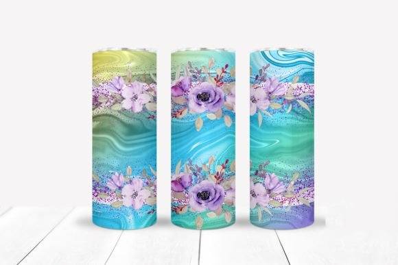 Purple Floral 20 Oz Skinny Tumbler