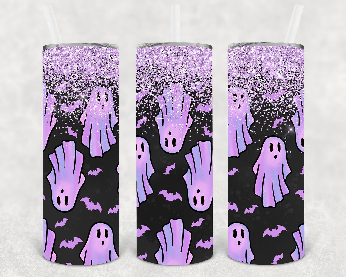 Purple Ghosts 20 Oz Skinny Tumbler