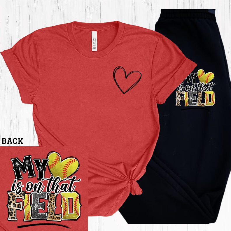 My Heart Is On That Field Softball Graphic Tee Graphic Tee