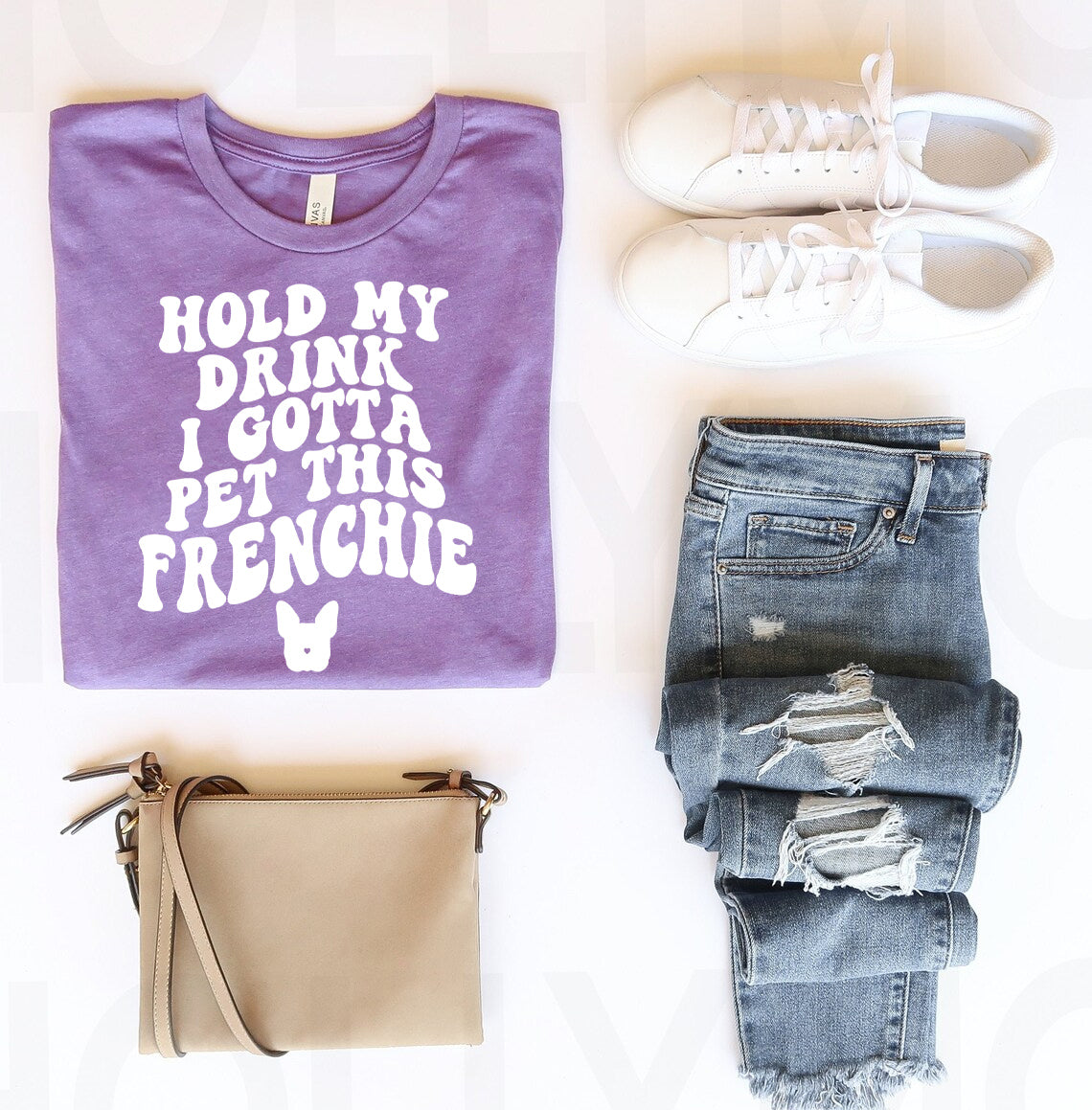 Hold My Drink I Gotta Pet This Frenchie Graphic Tee