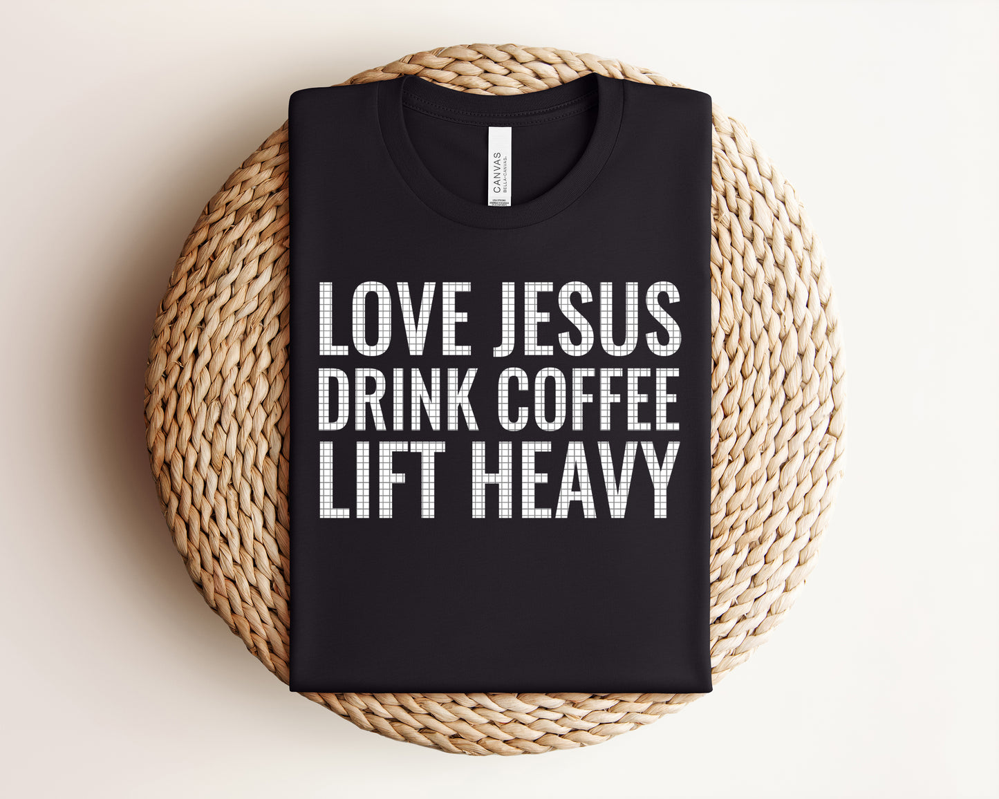 Love Jesus Drink Coffee Lift Heavy Graphic Tee