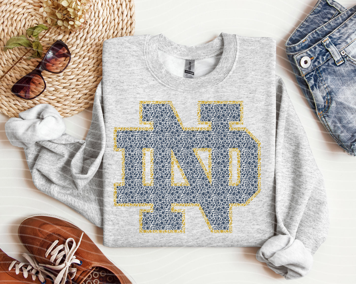 Floral Notre Dame Graphic Tee