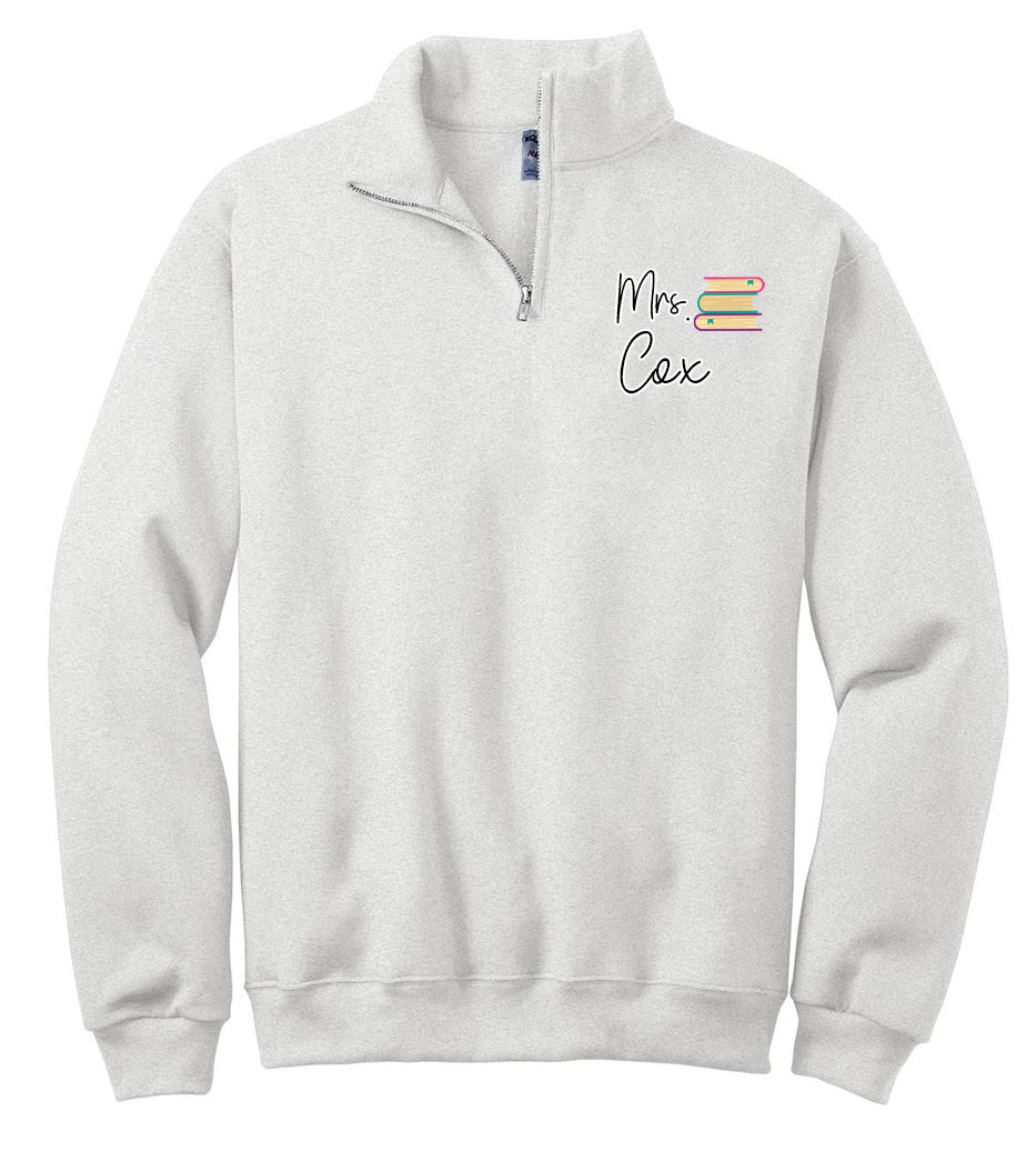 Teacher Book Stack Quarter Zip