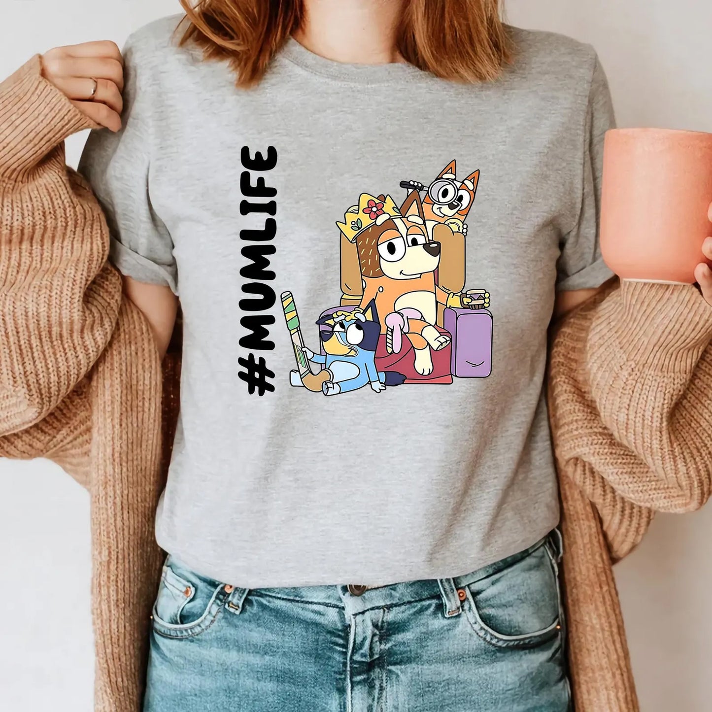 Blue Dog #mumlife Graphic Tee