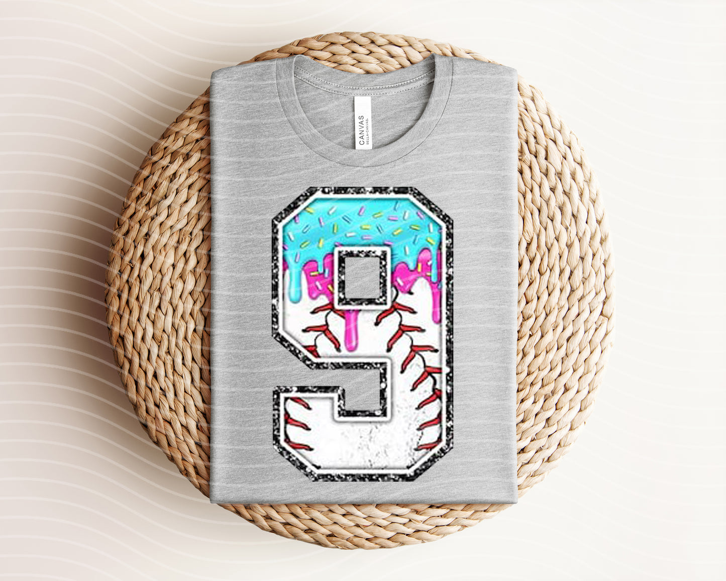 Baseball Drip Number Graphic Tee