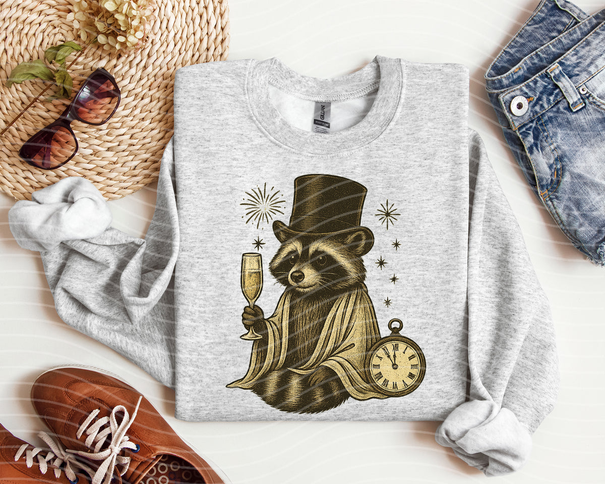 New Year Raccoon Graphic Tee