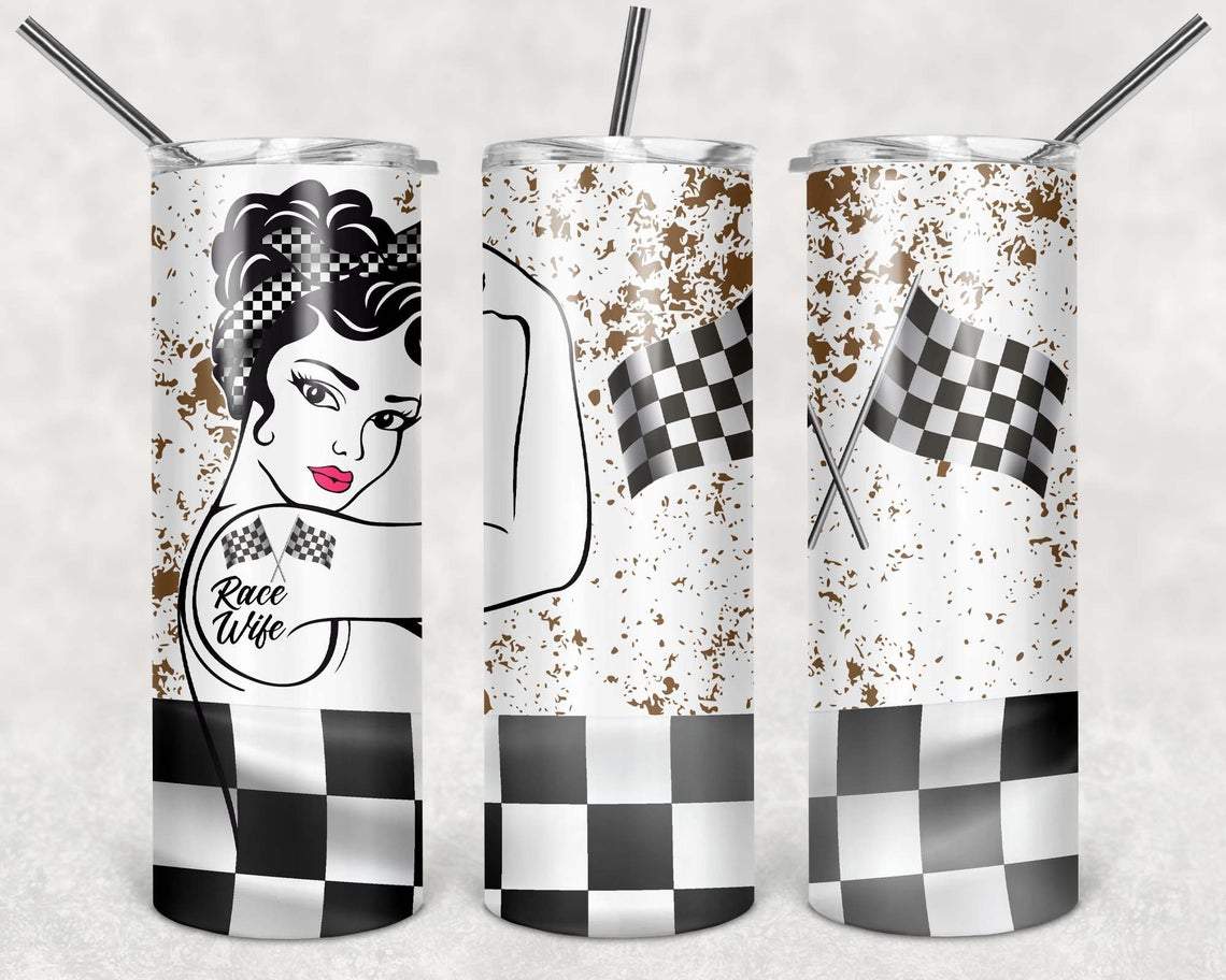 Race Wife 20 Oz Skinny Tumbler
