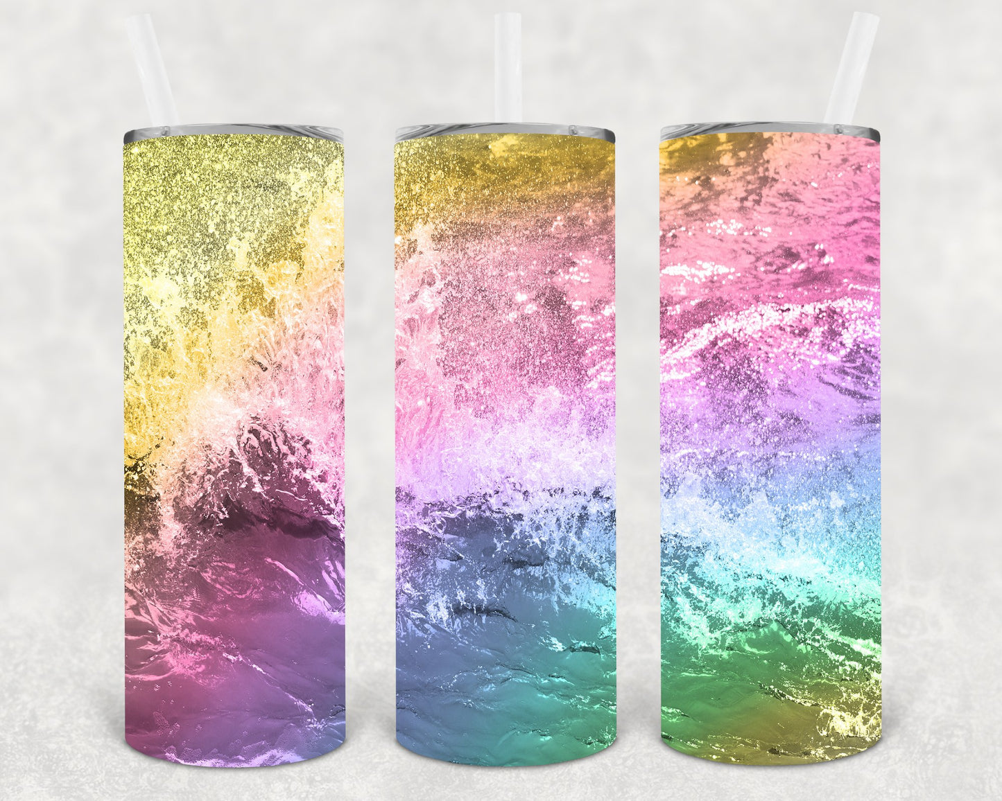 Rainbow Ocean 20 Oz Skinny Tumbler