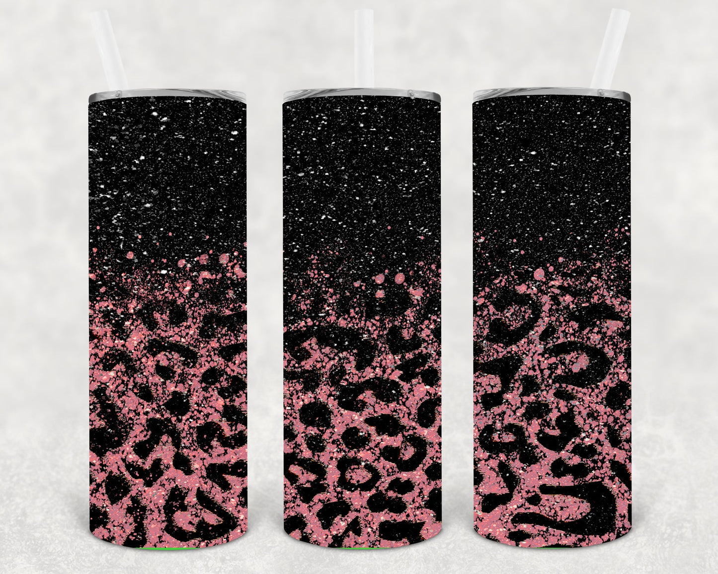 Rose Gold Leopard 20 Oz Skinny Tumbler