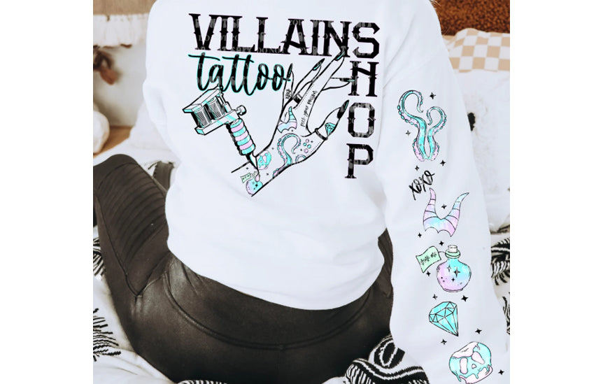 Villains Tattoo Shop Graphic Tee