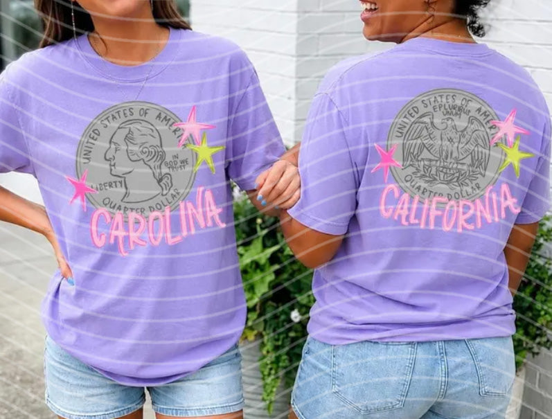 Heads Carolina Tails California Graphic Tee