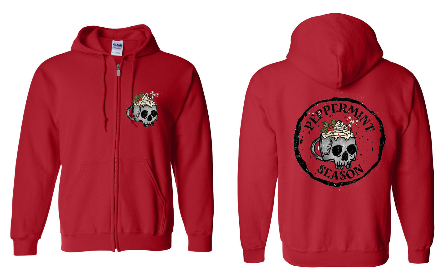 Peppermint Season Zip Up Hoodie