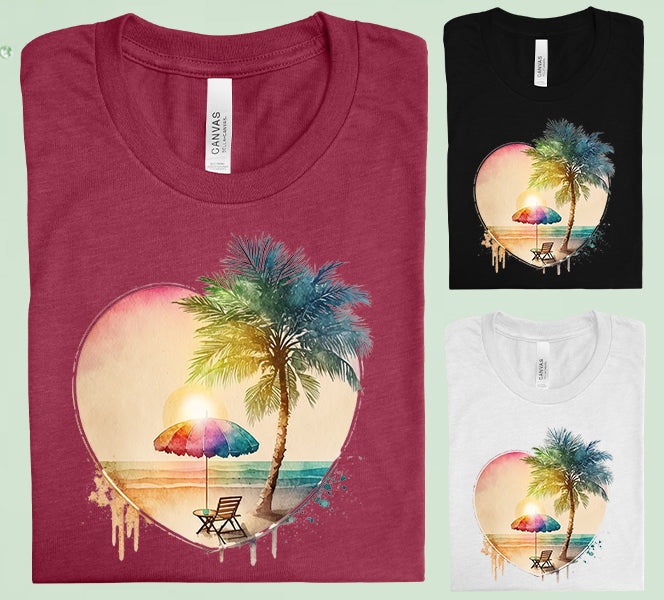 Sunset Heart Graphic Tee Graphic Tee