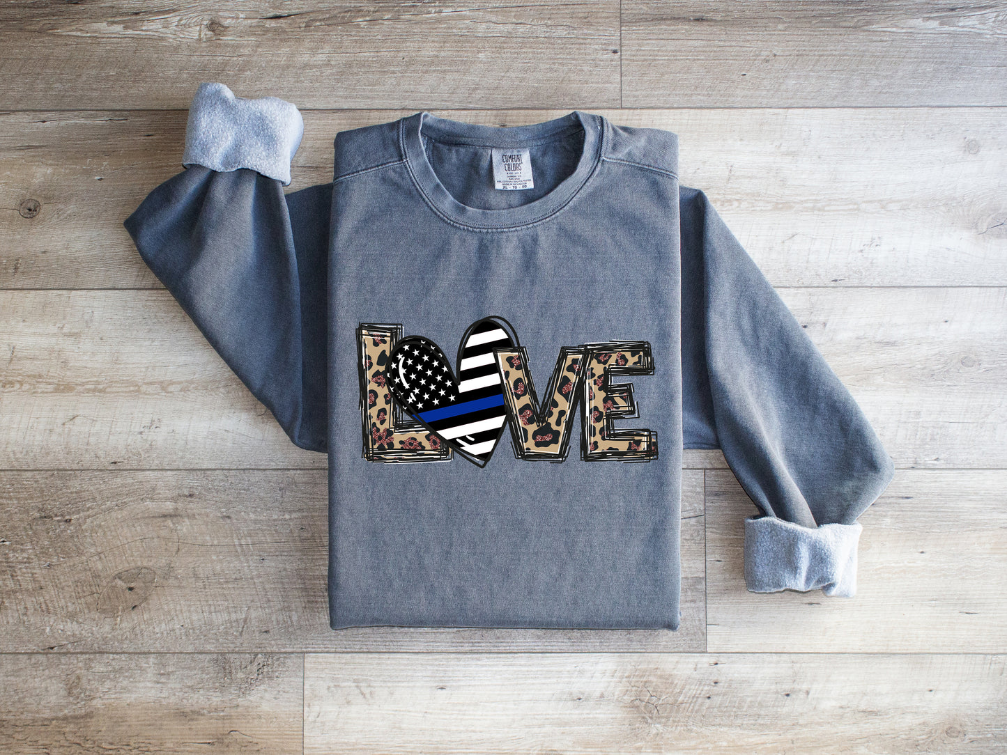 Love Blue Line Graphic Tee