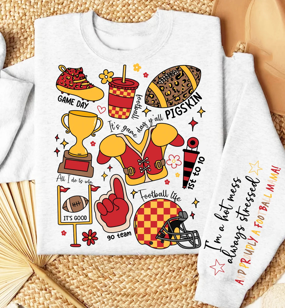 Can't Talk Right Now I'm Doing Football Mom Stuff Graphic Tee