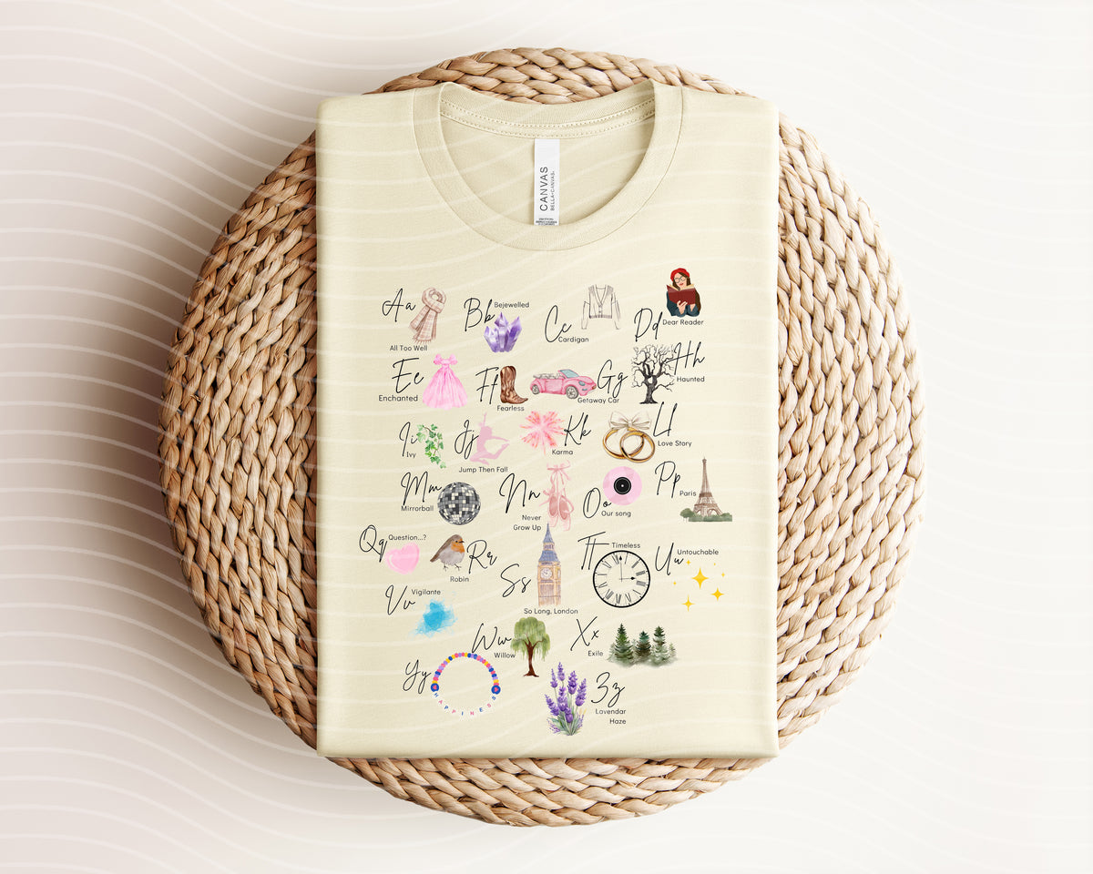 Swiftie Alphabet Graphic Tee